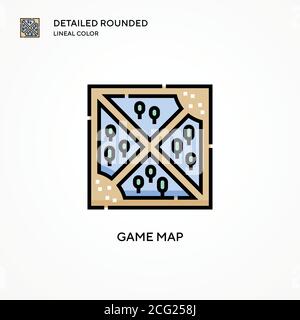 Game map vector icon. Modern vector illustration concepts. Easy to edit and customize. Stock Vector
