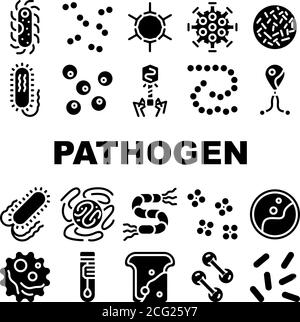 Pathogen Virus Disease Collection Icons Set Vector Stock Vector