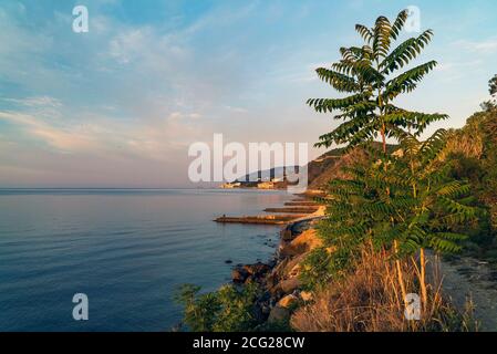 The black sea coast near the village of azure .southern Crimean coast Stock Photo