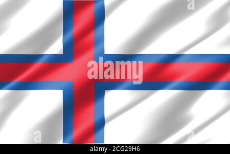 Wavy and rippled national flag of Faroe Islands background Stock Photo ...