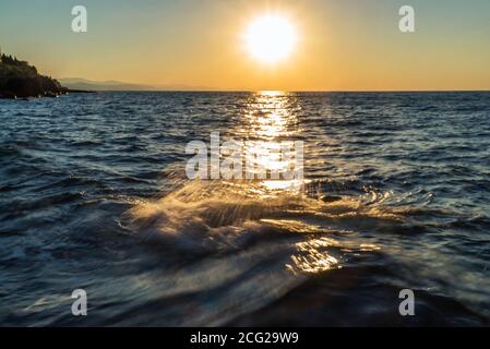 Sunrise on The black sea coast . southern Crimean coast Stock Photo