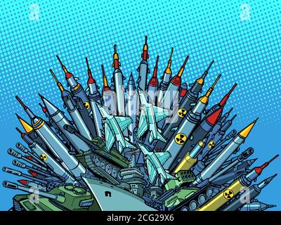 missiles weapons, arms race, militarism Stock Vector