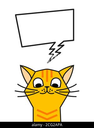 Redhead cat meme with speech bubble. Chat box Stock Vector