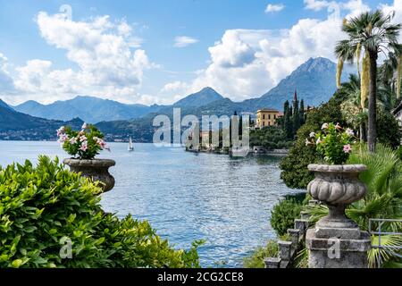 Italy. Lombardy. Lake Como. The colorful village of Varenna. Gardens of Villa Monastero Stock Photo