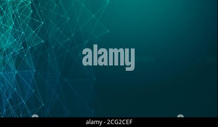 Abstract technological background with AI neural networks connections in blue color Stock Photo