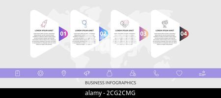 Infographics triangles with 4 steps, labels. Vector template uses for diagram, business, web, banner, flowchart, info graph, timeline, content, levels Stock Vector