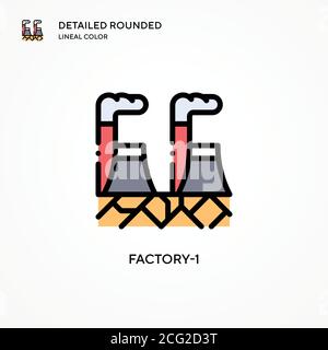 Factory-1 vector icon. Modern vector illustration concepts. Easy to edit and customize. Stock Vector