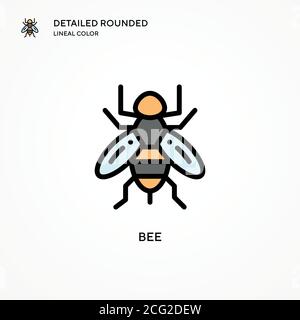 Bee vector icon. Modern vector illustration concepts. Easy to edit and customize. Stock Vector