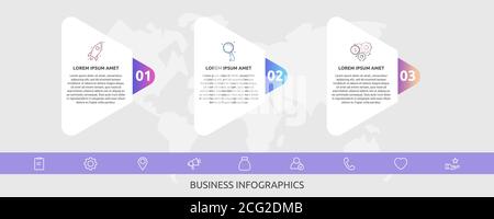 Infographics triangles with 3 steps, labels. Vector template uses for diagram, web, presentations, flowchart, info graph, timeline, levels, chart Stock Vector