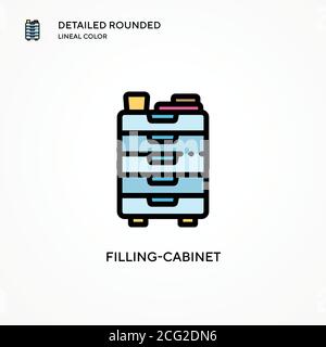Filling-cabinet vector icon. Modern vector illustration concepts. Easy to edit and customize. Stock Vector
