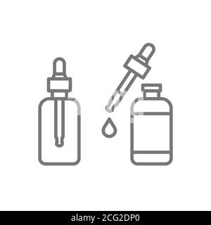 Cosmetic oil bottles icons isolated on white Stock Vector