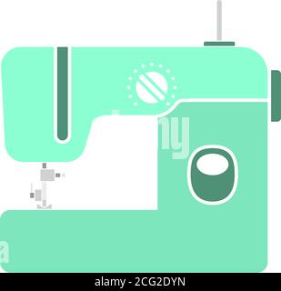 Modern Sewing Machine Icon. Flat Color Design. Vector Illustration. Stock Vector