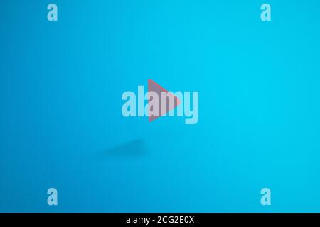 Play Button Icon in Blue Background. 3D rendering. Stock Photo