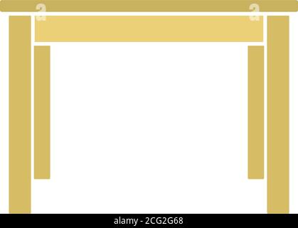 Dinner Table Icon. Flat Color Design. Vector Illustration. Stock Vector