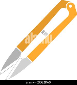 Seam Ripper Icon. Flat Color Design. Vector Illustration. Stock Vector