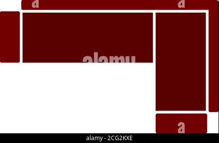 Corner Sofa Icon. Flat Color Design. Vector Illustration. Stock Vector