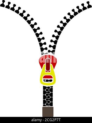 Sewing Zip Line Icon. Flat Color Design. Vector Illustration. Stock Vector