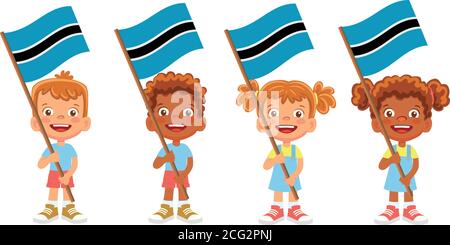 Botswana flag in hand set Stock Vector