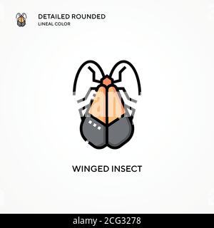 Winged insect vector icon. Modern vector illustration concepts. Easy to edit and customize. Stock Vector