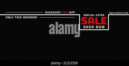 Sale banner black friday design white line and pattern background with space. vector illustration. Stock Vector