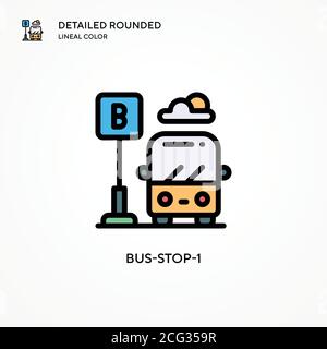 Bus-stop-1 vector icon. Modern vector illustration concepts. Easy to edit and customize.