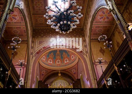 Interior of the Dohany Street Great Synagogue, Budapest, Hungary Stock Photo