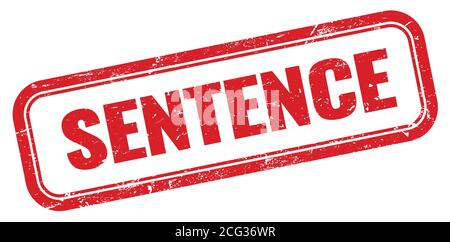 SENTENCE red grungy rectangle stamp sign Stock Photo - Alamy