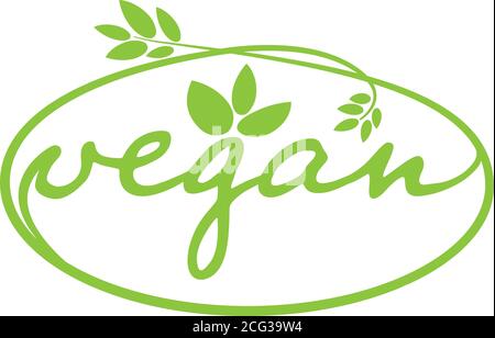 Vegan food and products vector label icon set. 100 % vegan circle ...