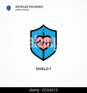 Shield-1 vector icon. Modern vector illustration concepts. Easy to edit and customize. Stock Vector