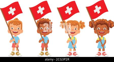 Switzerland flag in hand set Stock Vector