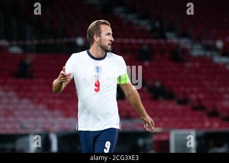 Copenhagen, Denmark. 08th, September 2020. Harry Kane (9) of England seen during the UEFA Nations League match between Denmark and England at Parken in Copenhagen. (Photo credit: Gonzales Photo - Dejan Obretkovic). Stock Photo