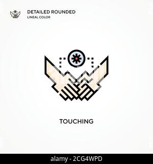 Touching vector icon. Modern vector illustration concepts. Easy to edit and customize. Stock Vector