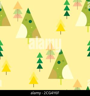Abstract repeating Christmas background. Seamless Christmas tree pattern Stock Vector