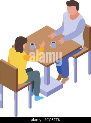 Family holiday breakfast icon, isometric style Stock Vector