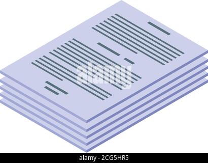 Podcast papers icon, isometric style Stock Vector