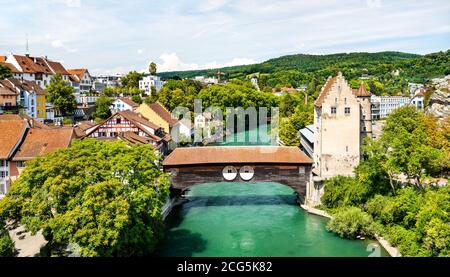 Baden town in Aargau, Switzerland Stock Photo