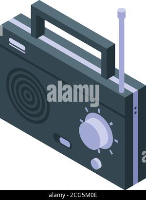 Podcast radio icon, isometric style Stock Vector