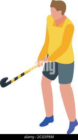 Hurling player icon, isometric style Stock Vector