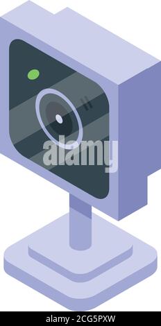 Video call camera icon, isometric style Stock Vector
