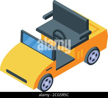 Golf electric cart icon, isometric style Stock Vector