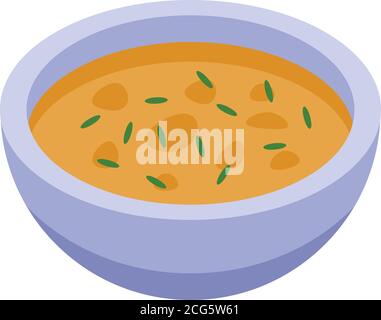 Greek soup bowl icon, isometric style Stock Vector