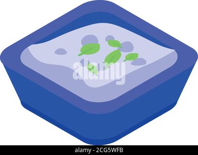Greek white cheese icon, isometric style Stock Vector