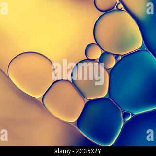 Abstract background with oil drops on water. Stock Photo