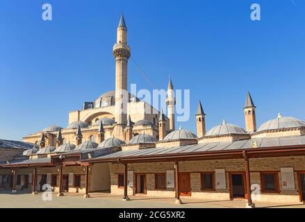 Mevlana museum mosque in Konya. The mausoleum of Jalal ad-Din Muhammad Rumi Stock Photo