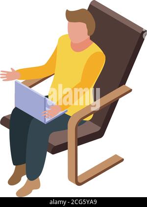 Outsource working icon, isometric style Stock Vector