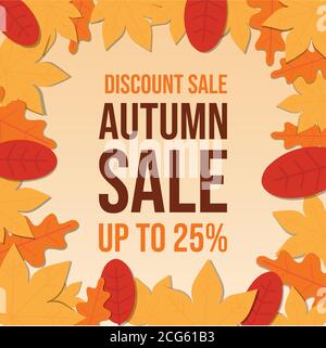 Autumn sale text banners for shopping promo. web banner template. Web banner template for autumn sale vector image Stock Vector