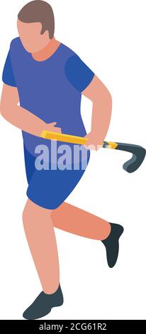 Hurling play icon, isometric style Stock Vector