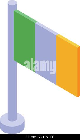 Hurling Ireland flag icon, isometric style Stock Vector