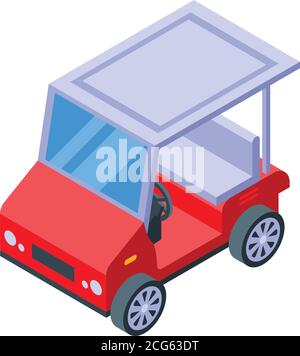 Auto golf cart icon, isometric style Stock Vector
