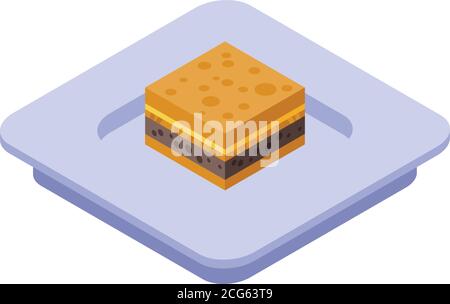 Greek cake icon, isometric style Stock Vector